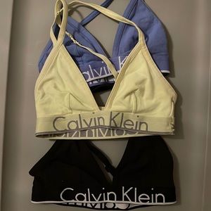 3 pairs of Calvin Klein bralettes
